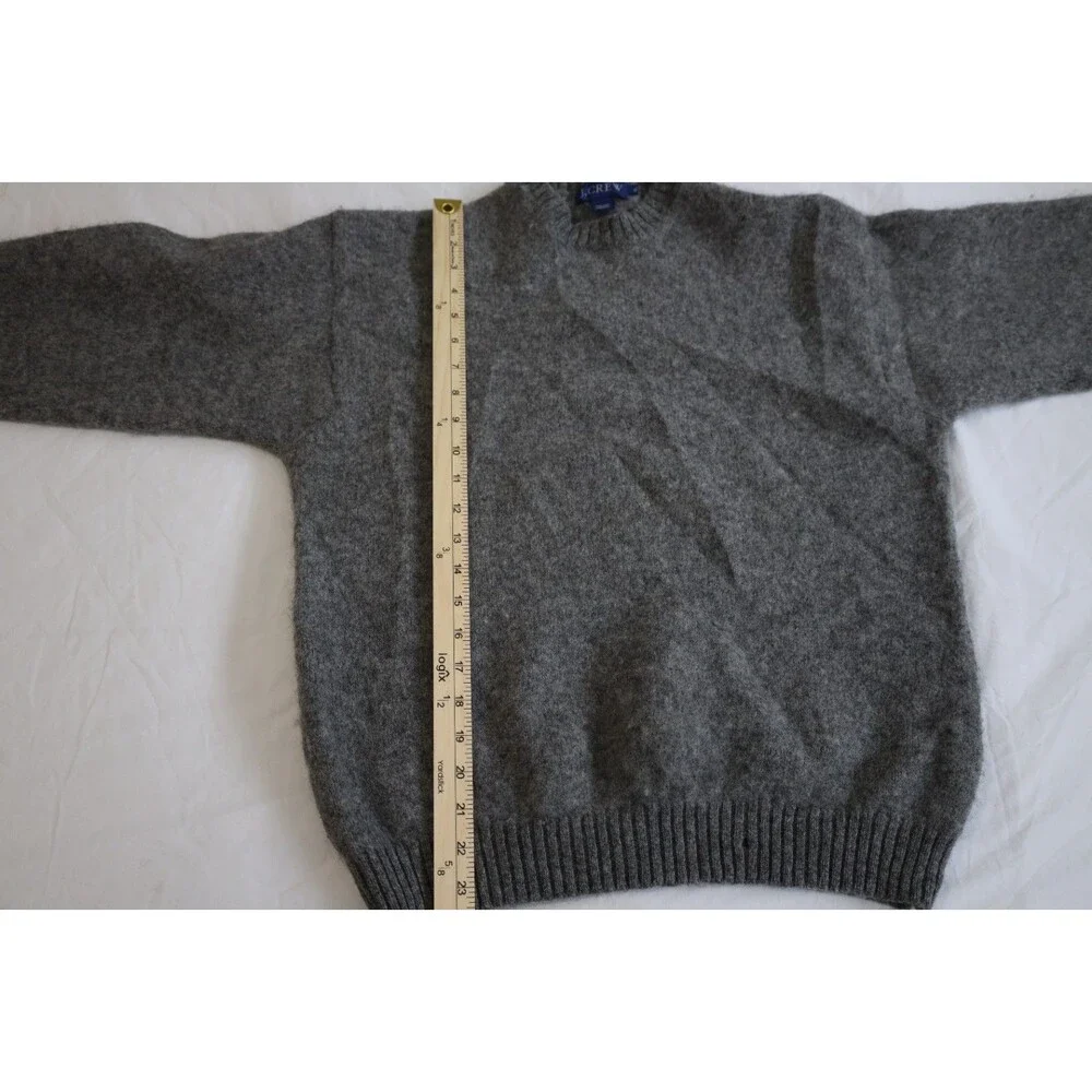 J.Crew Mens XL 100% Wool Gray Crewneck Sweater Heavy Knit Pullover